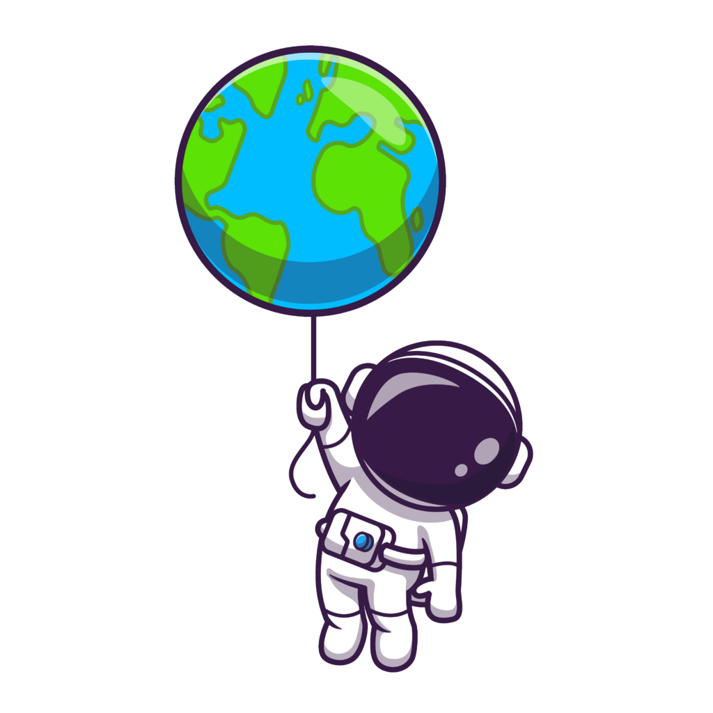 Astronaute flottant avec un globe terrestre